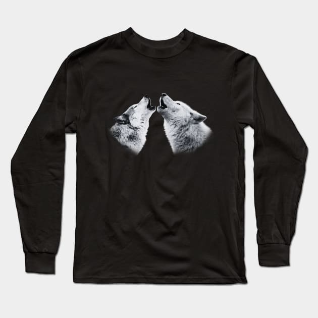 Howling Wolf Long Sleeve T-Shirt by Wolf Clothing Co